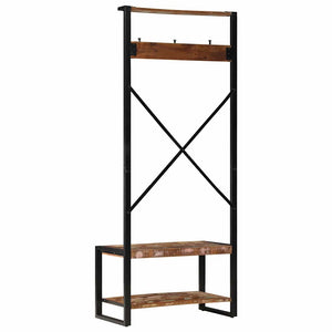 Mehrfarbiger Kleiderständer Altholz 80x40x190 cm