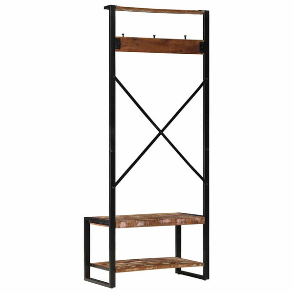 Mehrfarbiger Kleiderständer Altholz 80x40x190 cm