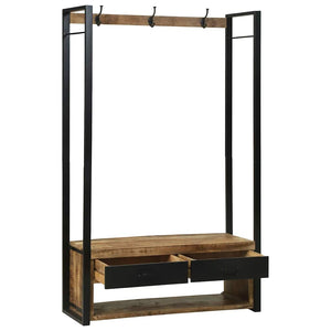 Kleiderständer Braun Mango Massivholz 110x40x179cm