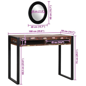 Mehrfarbiger Schminktisch Altholz 100cm
