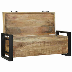 Braune Aufbewahrungstruhe Mango Massivholz 80x30x30cm