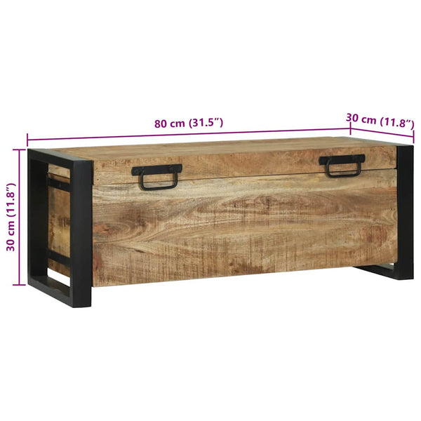 Braune Aufbewahrungstruhe Mango Massivholz 80x30x30cm