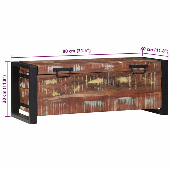 Massivholz Aufbewahrungstruhe 80 cm
