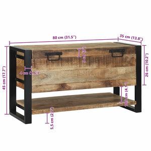 Aufbewahrungsbox Braun Mango Massivholz 80cm