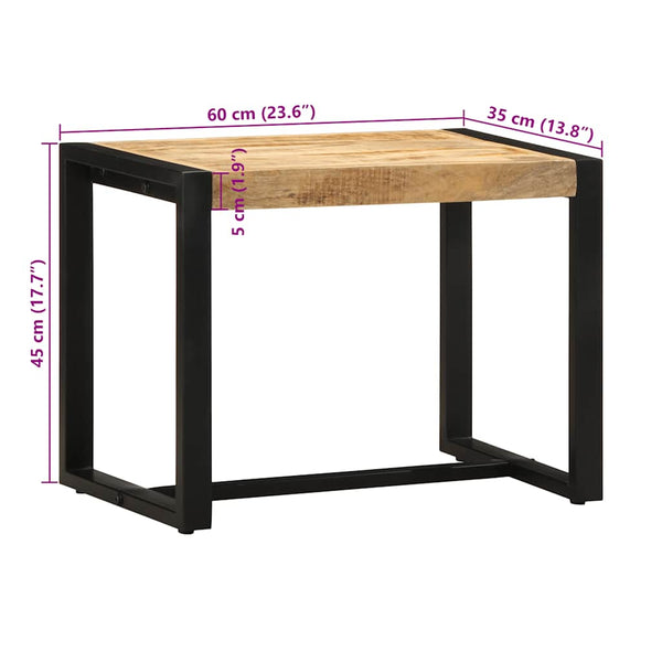 Mango Massivholz Bank 60x35x45 cm
