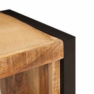 Sitzbank Braun mit Stauraum Mango Massivholz 80cm