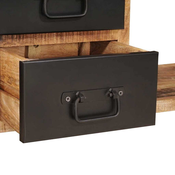 Sitzbank Braun mit Stauraum Mango Massivholz 80cm