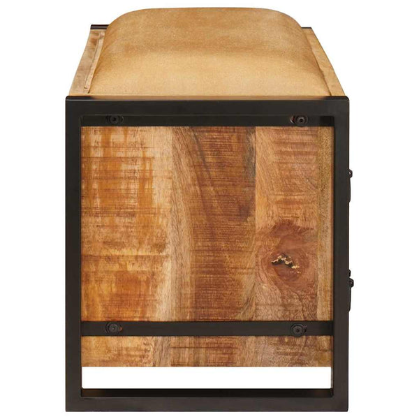 Sitzbank Braun mit Stauraum Mango Massivholz 80cm