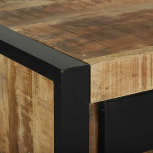 Beistelltisch Braun mit Regal Mango Massivholz