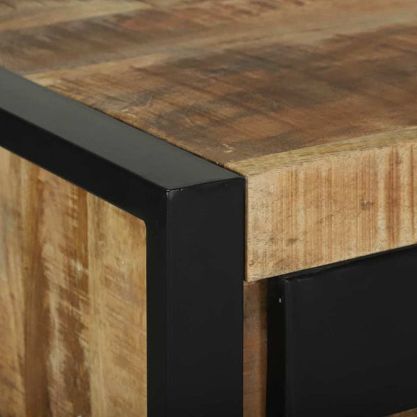 Beistelltisch Braun mit Regal Mango Massivholz