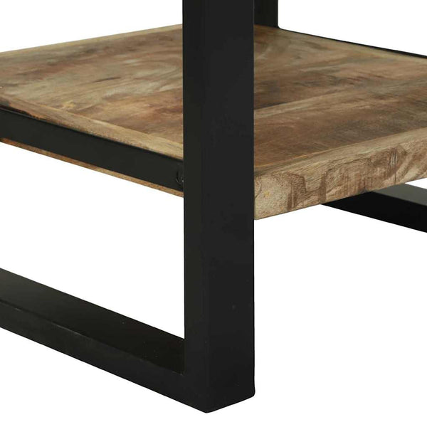 Beistelltisch Braun mit Regal Mango Massivholz