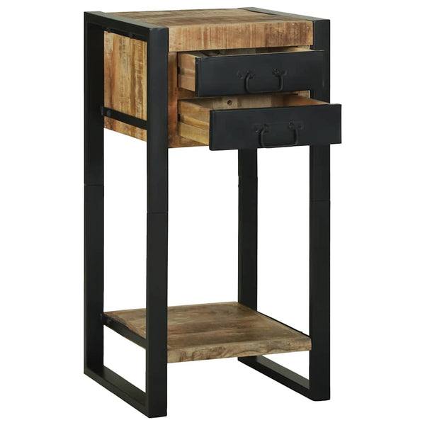 Beistelltisch Braun mit Regal Mango Massivholz