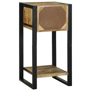 Beistelltisch Braun mit Regal Mango Massivholz