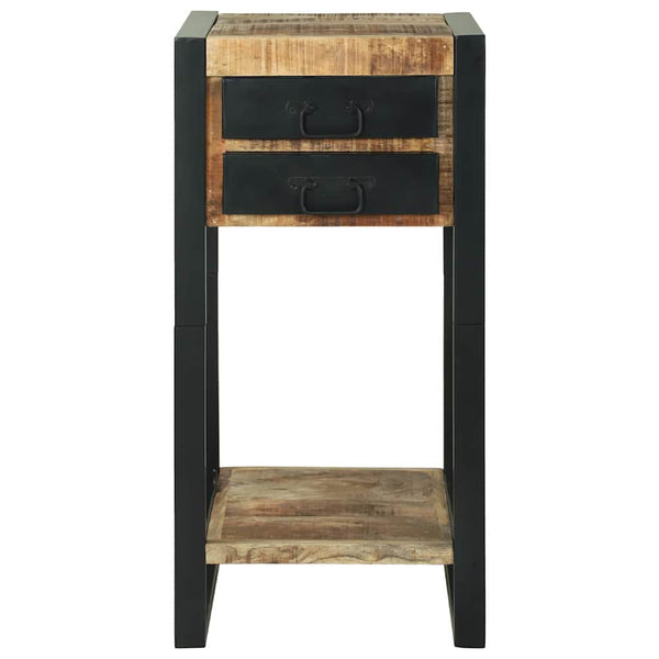 Beistelltisch Braun mit Regal Mango Massivholz