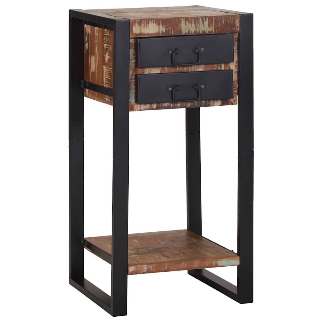 Beistelltisch mit Regal aus Massivholz