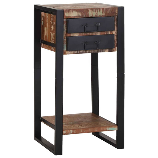 Beistelltisch mit Regal aus Massivholz