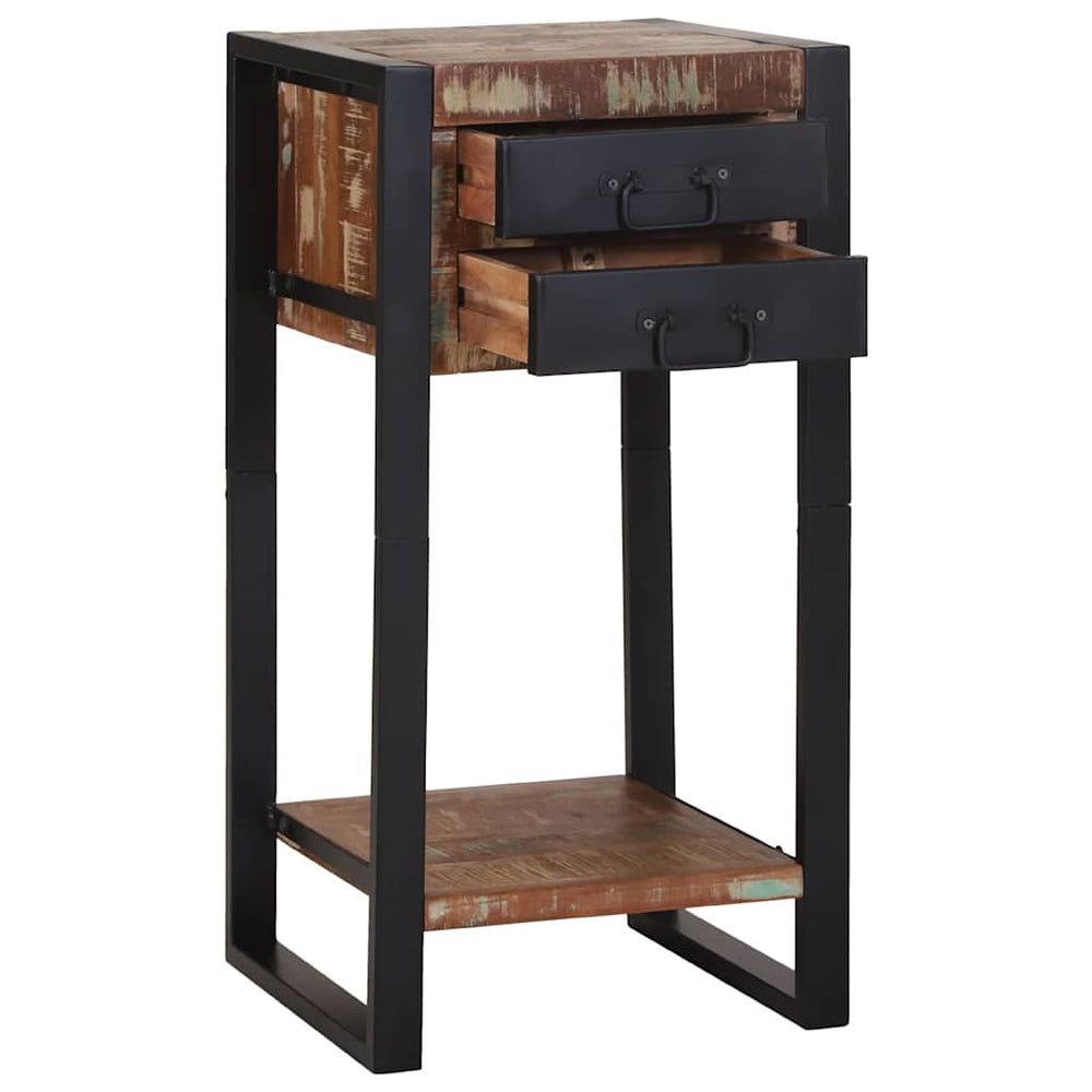 Beistelltisch mit Regal aus Massivholz