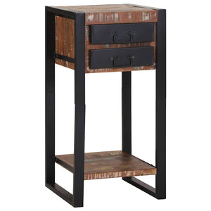 Beistelltisch mit Regal aus Massivholz