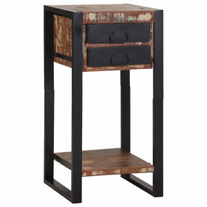 Beistelltisch mit Regal aus Massivholz