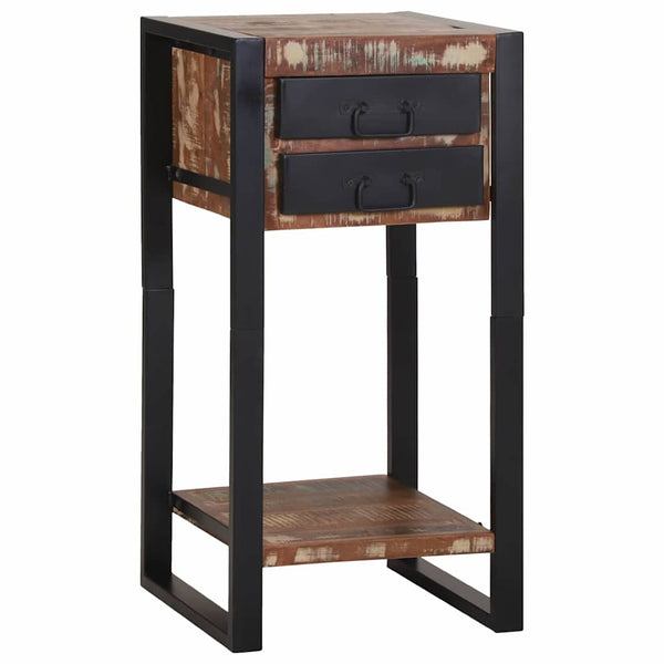 Beistelltisch mit Regal aus Massivholz