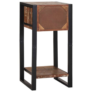 Beistelltisch mit Regal aus Massivholz