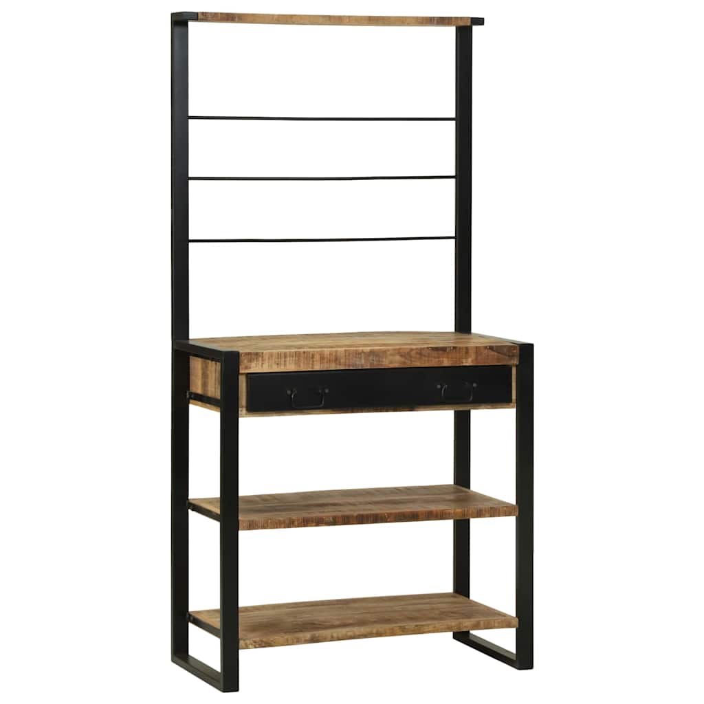 vidaXL Étagère de cuisine marron et noir 80 x 40 x 160 cm bois de manguier massif