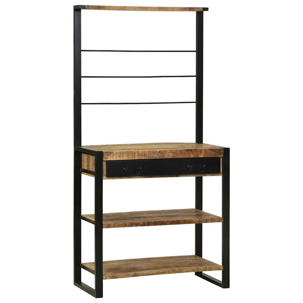 vidaXL Étagère de cuisine marron et noir 80 x 40 x 160 cm bois de manguier massif
