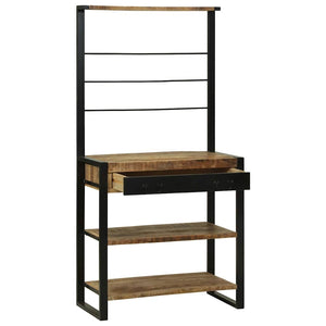 vidaXL Étagère de cuisine marron et noir 80 x 40 x 160 cm bois de manguier massif