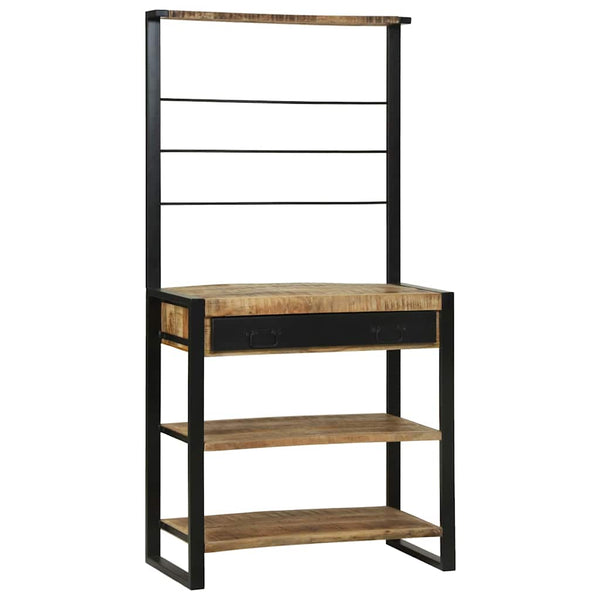vidaXL Étagère de cuisine marron et noir 80 x 40 x 160 cm bois de manguier massif