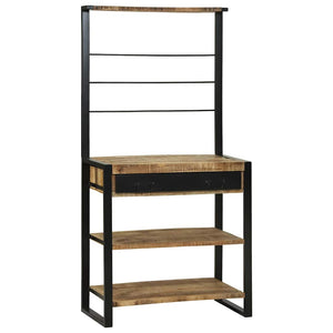 vidaXL Étagère de cuisine marron et noir 80 x 40 x 160 cm bois de manguier massif