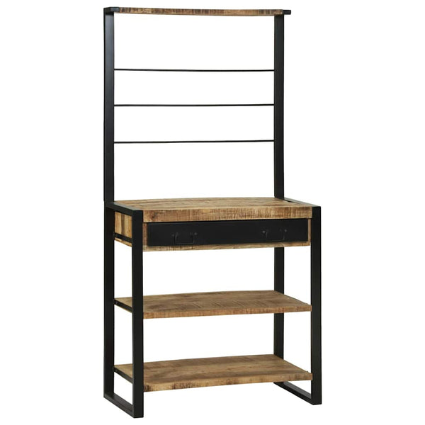 vidaXL Étagère de cuisine marron et noir 80 x 40 x 160 cm bois de manguier massif