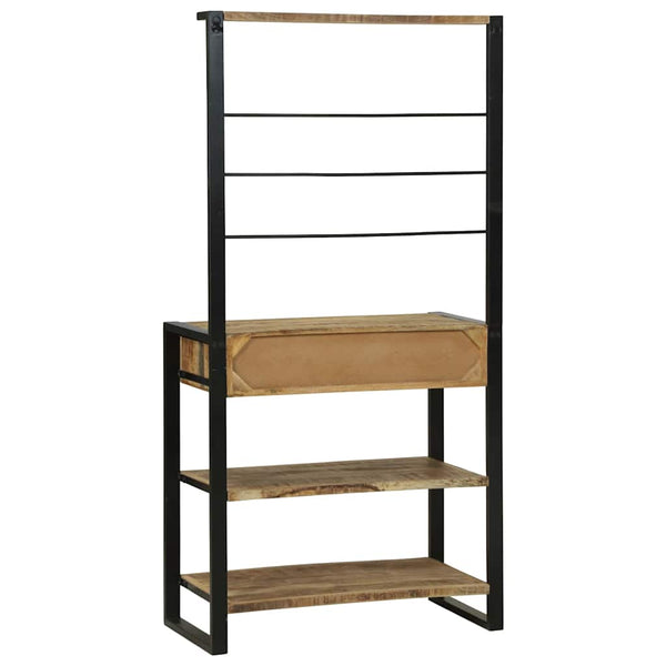 vidaXL Étagère de cuisine marron et noir 80 x 40 x 160 cm bois de manguier massif