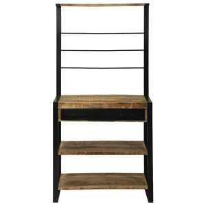 vidaXL Étagère de cuisine marron et noir 80 x 40 x 160 cm bois de manguier massif