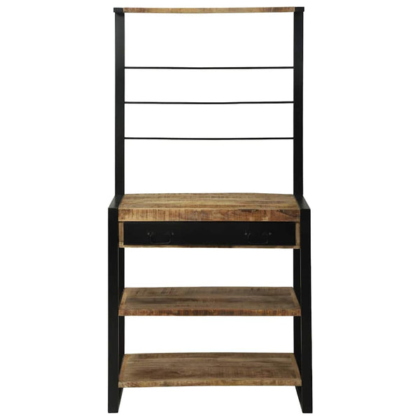 vidaXL Étagère de cuisine marron et noir 80 x 40 x 160 cm bois de manguier massif