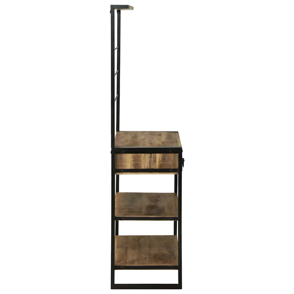 vidaXL Étagère de cuisine marron et noir 80 x 40 x 160 cm bois de manguier massif