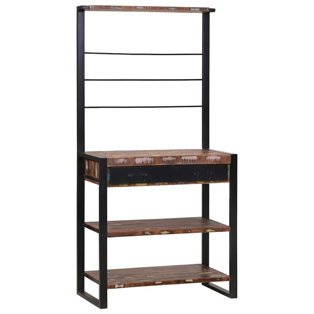 Küchenregal Mehrfarbig Schwarz 80x40x160cm