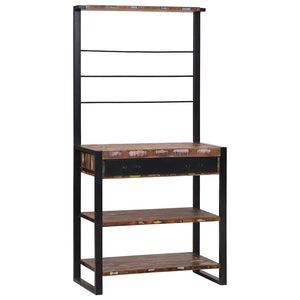 Küchenregal Mehrfarbig Schwarz 80x40x160cm