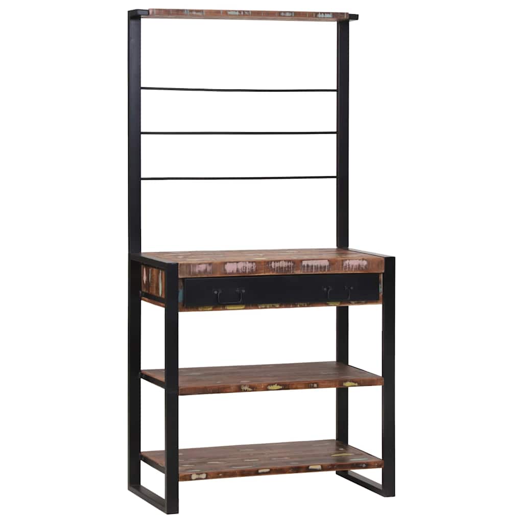 Küchenregal Mehrfarbig Schwarz 80x40x160cm