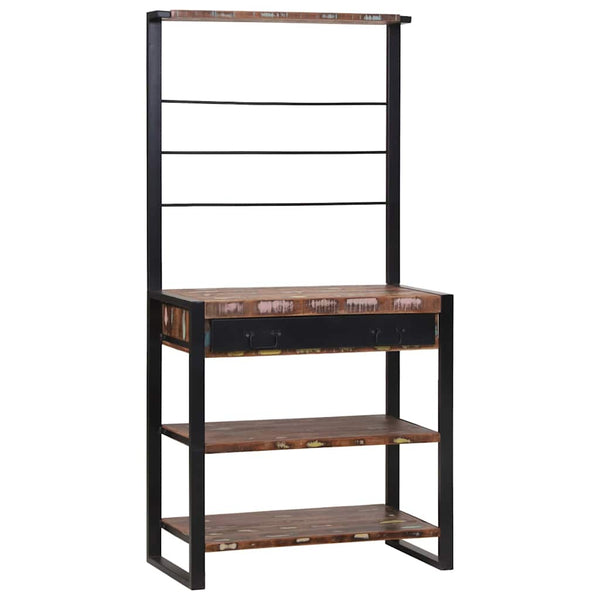 Küchenregal Mehrfarbig Schwarz 80x40x160cm
