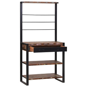 Küchenregal Mehrfarbig Schwarz 80x40x160cm