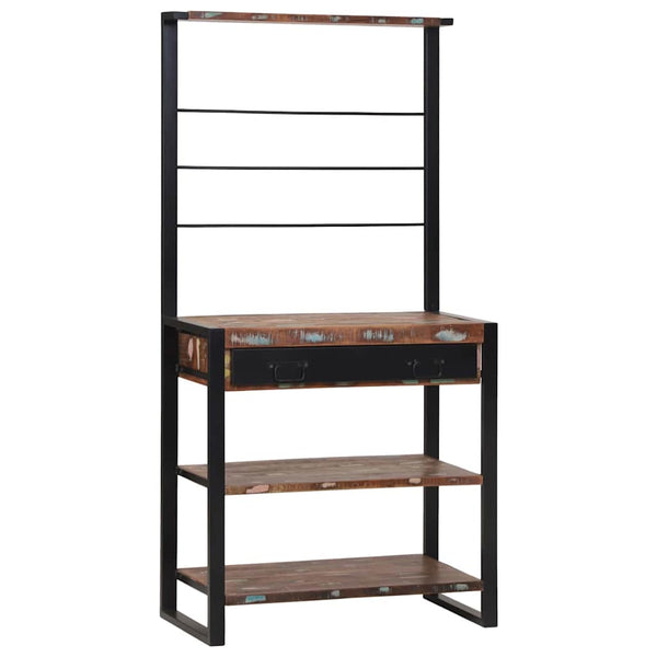 Küchenregal Mehrfarbig Schwarz 80x40x160cm