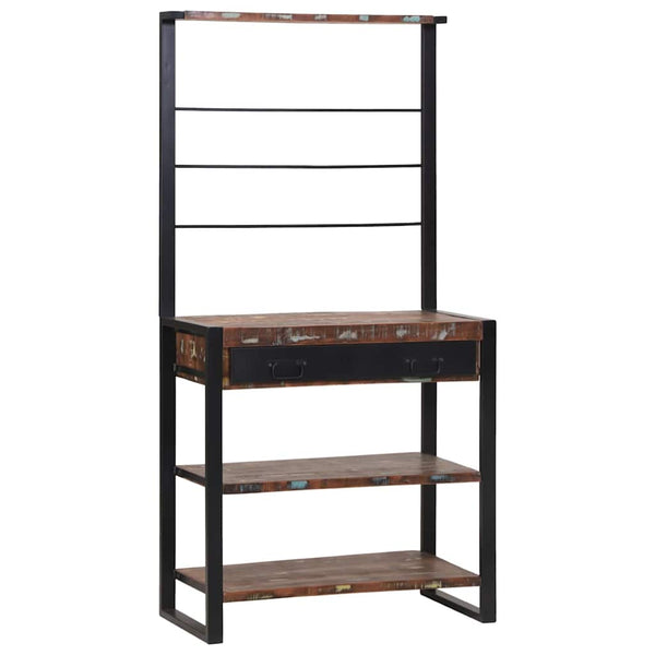 Küchenregal Mehrfarbig Schwarz 80x40x160cm