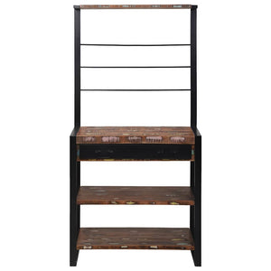 Küchenregal Mehrfarbig Schwarz 80x40x160cm