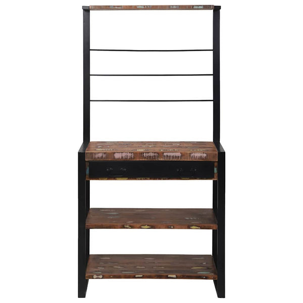 Küchenregal Mehrfarbig Schwarz 80x40x160cm