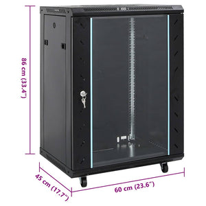 15U Netzwerkschrank 19" IP20 Schwarz