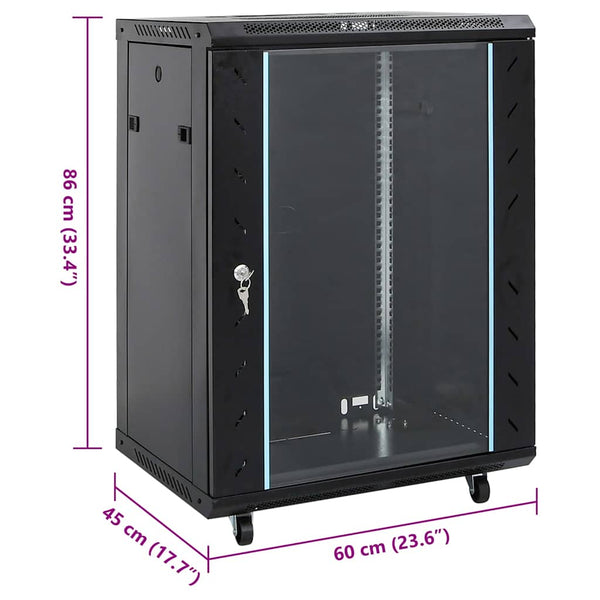 15U Netzwerkschrank 19" IP20 Schwarz