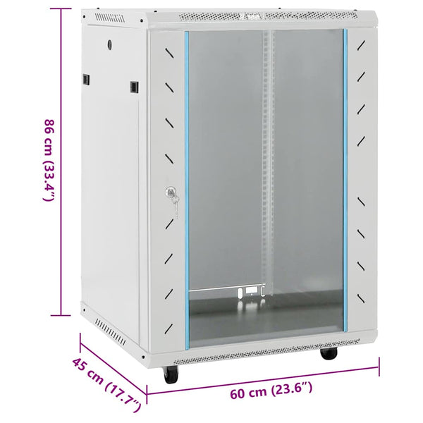 15U Netzwerkschrank 19" Grau 60x45x86cm