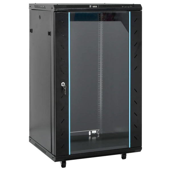 18U Netzwerkschrank 19" Schwarz 60x60x100cm