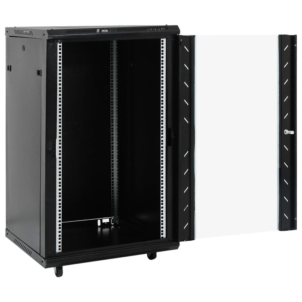 18U Netzwerkschrank 19" Schwarz 60x60x100cm