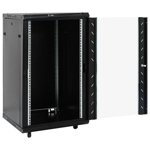 18U Netzwerkschrank 19" Schwarz 60x60x100cm